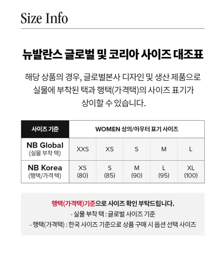 사이즈 정보